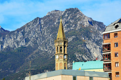 View of clock tower in city