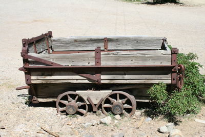 Close-up of abandoned vehicle