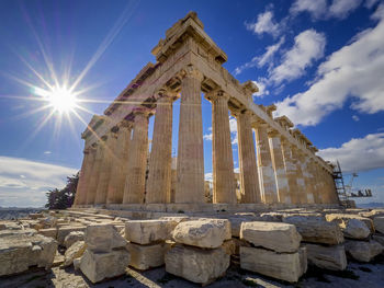Low angle view of historical building against sky