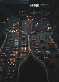 Traffic on road in city at night