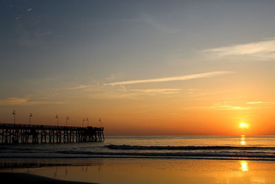 Scenic view of sea against sky during sunrise 