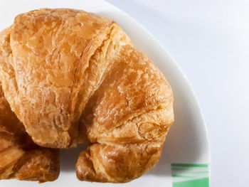 High angle view of bread in plate