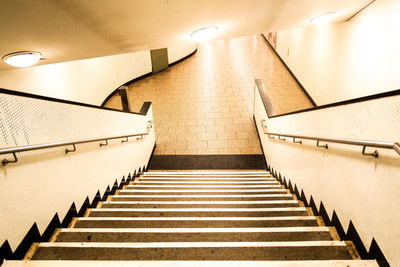 Low angle view of illuminated steps