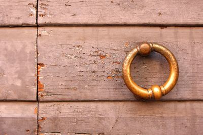 Close-up of old wooden door