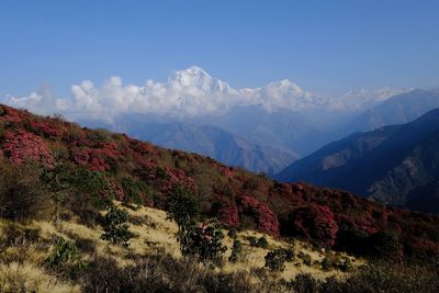 Scenic view of mountains against sky