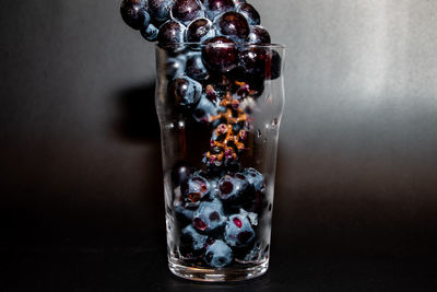 Close-up of ice cream in glass on table