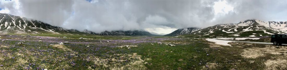 Panoramic shot of land against sky