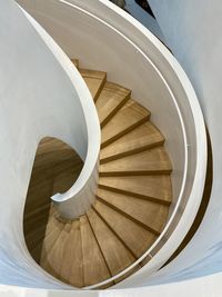 High angle view of spiral staircase