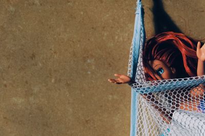 Portrait of girl playing outdoors