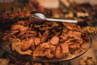 Close-up of food on table