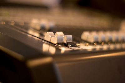 Close-up of sound mixer