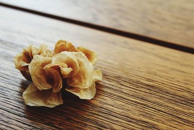 Close-up of flower on table