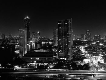 Illuminated city at night