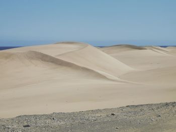 Scenic view of desert against clear sky