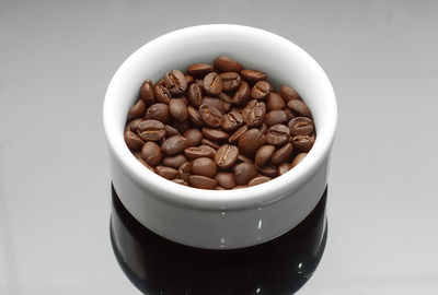 Close-up of coffee beans in bowl