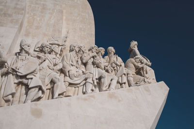 Low angle view of statue against clear sky