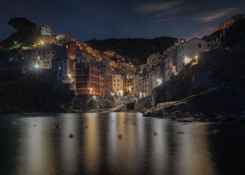 Night view of cinque terre 