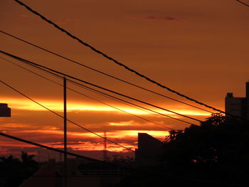 Low angle view of power lines against sky