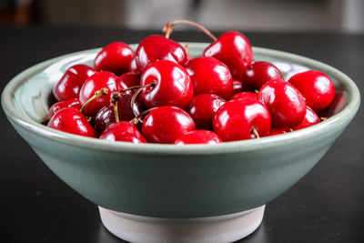Close-up of strawberries in bowl