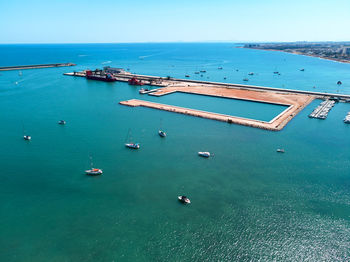 High angle view of sea against sky