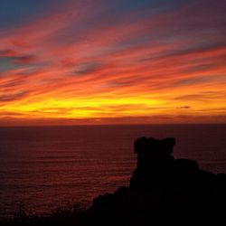 Scenic view of sea at sunset
