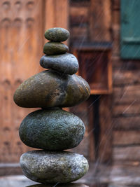 Close-up of stone stack