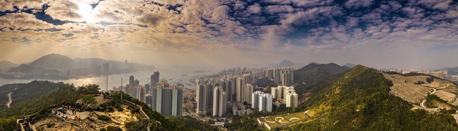 Panoramic view of buildings in city