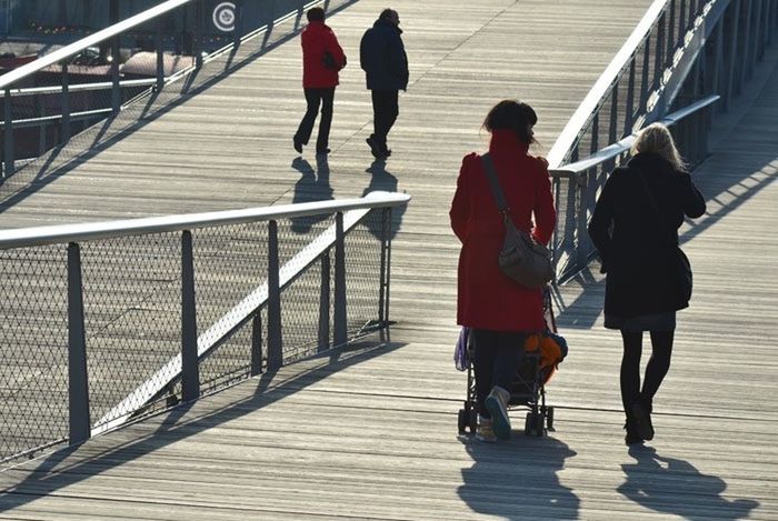 men, lifestyles, walking, full length, person, railing, leisure activity, city life, transportation, rear view, indoors, built structure, steps, steps and staircases, staircase, travel, standing, on the move