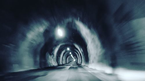 Blurred motion of tunnel