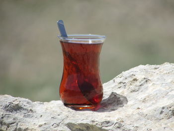 Close-up of tea on rock tea 
landscape and tea