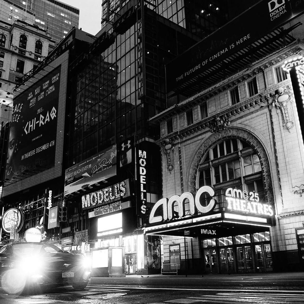 CITY STREET AT NIGHT