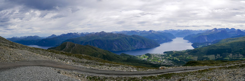 Scenic view of mountains against sky