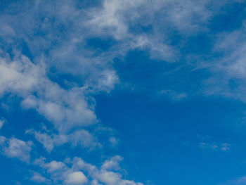 Low angle view of clouds in blue sky