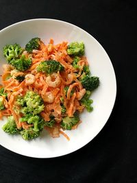 High angle view of food in plate