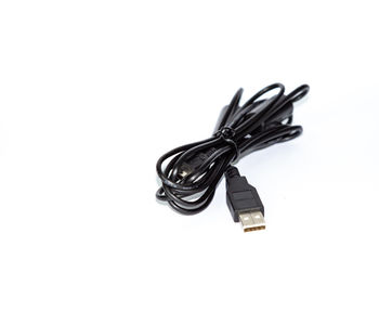 High angle view of electric lamp against white background
