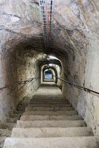 View of staircase in cave