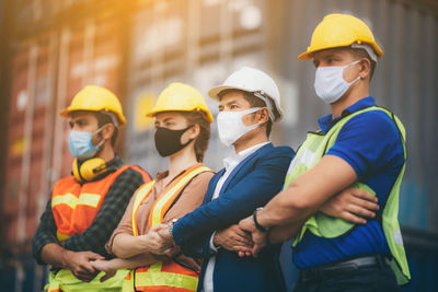 Group of people wearing mask