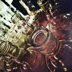 Close-up of metallic objects on table