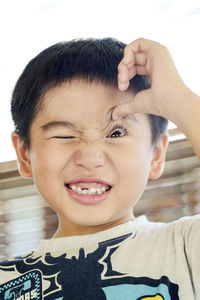 Portrait of cute boy smiling