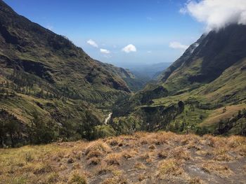 Scenic view of mountains against sky