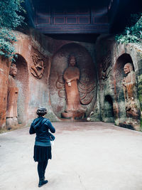 Full length rear view of a man