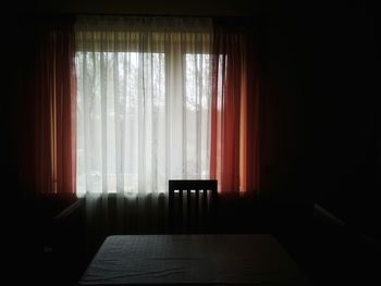Curtain on window sill