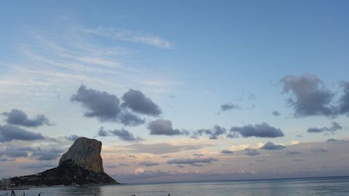 Scenic view of sea against sky at sunset