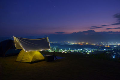 Scenic view of sea against sky at night