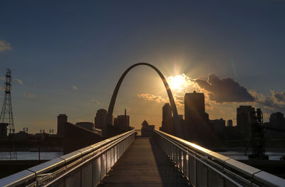 View of bridge at sunset