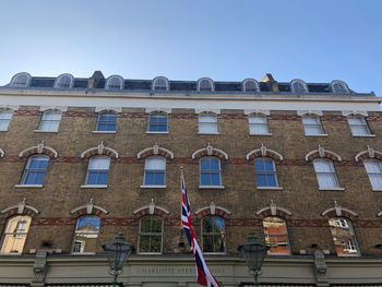 Low angle view of building against clear sky