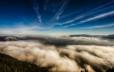 Scenic view of landscape against cloudy sky