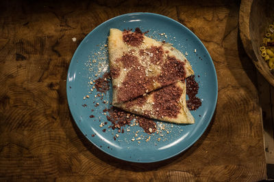 Close-up of food in plate on table