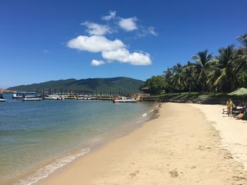 Scenic view of beach against sky