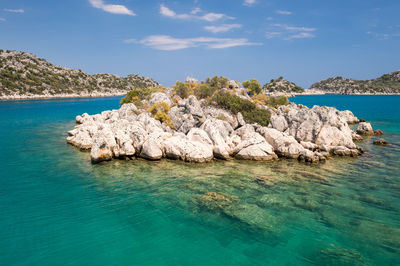 Rock formations in sea